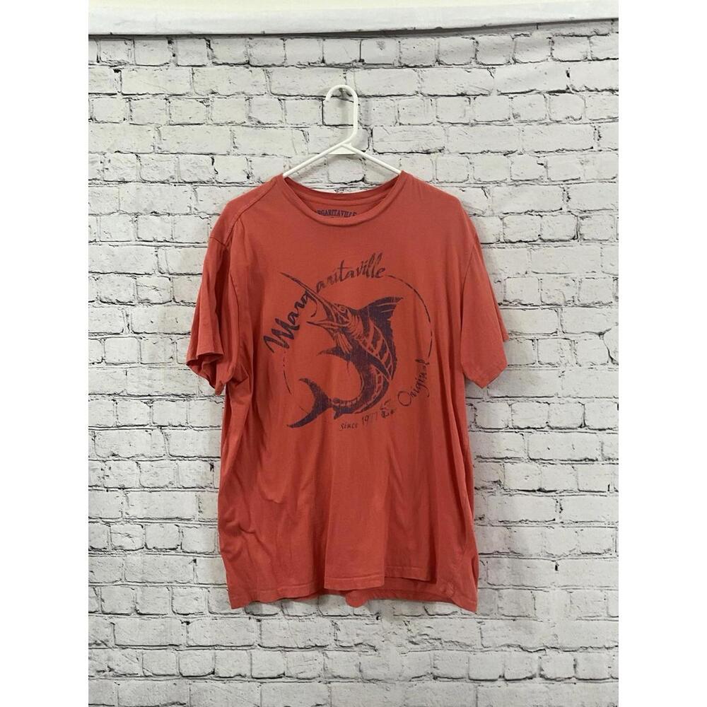 Margaritaville Mens Large Pink Short‎ Sleeve Logo